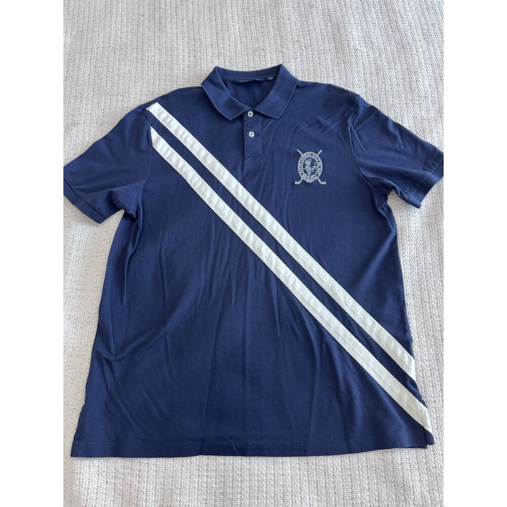 Polo GOLF Ralph Lauren Shirt Mens Pro Fit Sz XL Blue Stripe White Rare Deadstock